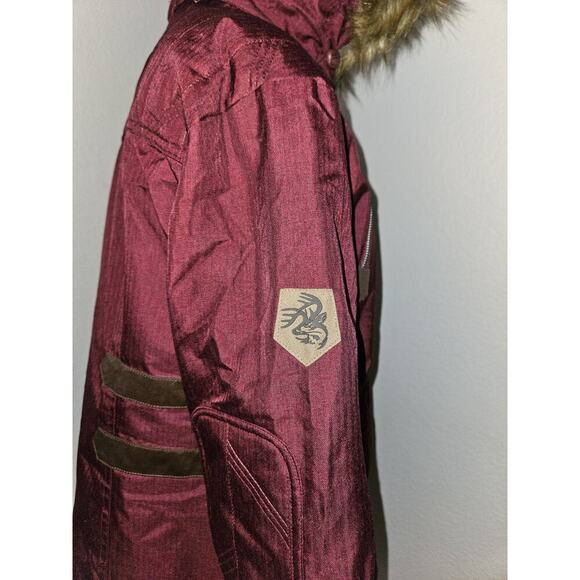 NWT Legendary Whitetails Women's Anchorage Parka Winter Coat Hooded Burgandy Lg - Picture 7 of 15